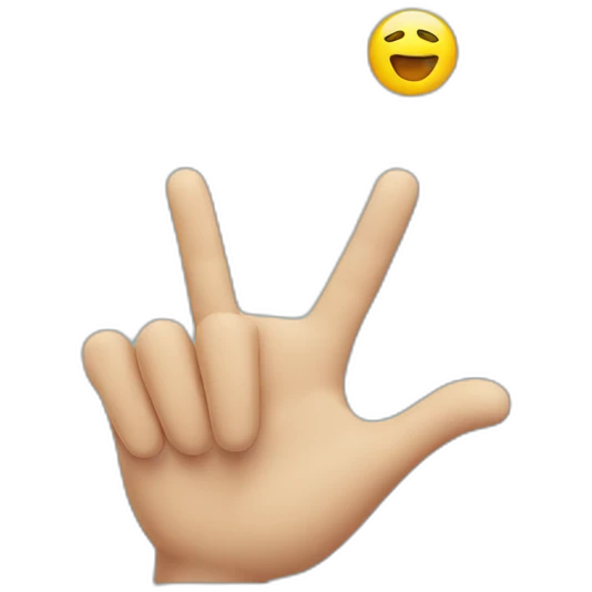 Satisfaction face with hands pointing to the sky emoji