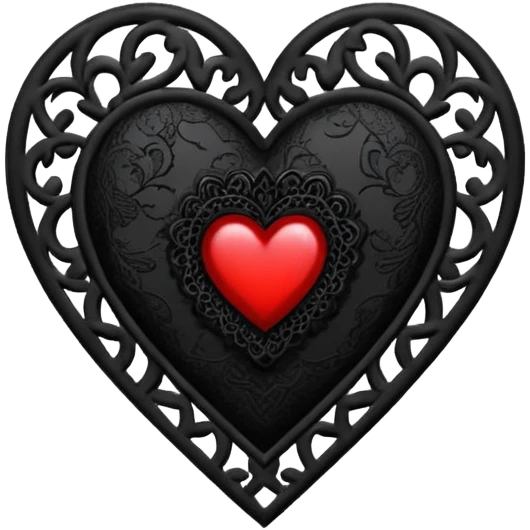 gothic heart with black lace emoji