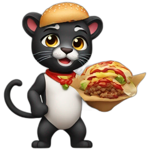 Panther with kebab emoji
