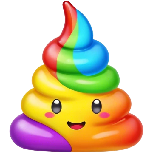 gummy rainbow poop emoji