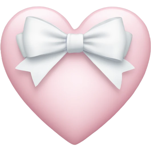 Pastel pink heart with white bow emoji