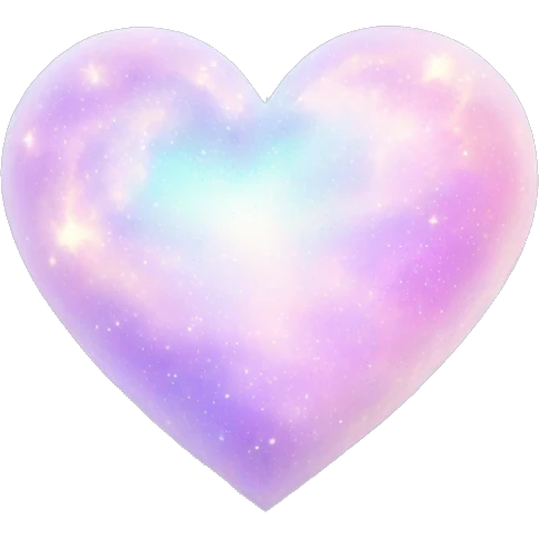 Pastel White iridescent nebula heart emoji