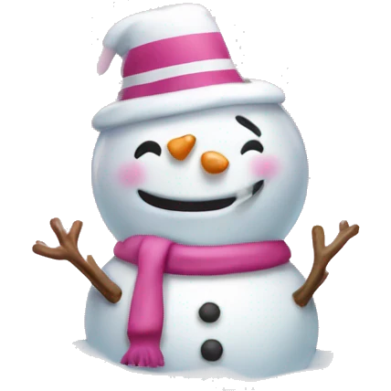 pink and white snow globe with a snowman inside  emoji