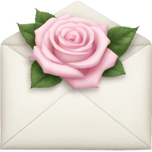 White envelope with light pink roses emoji