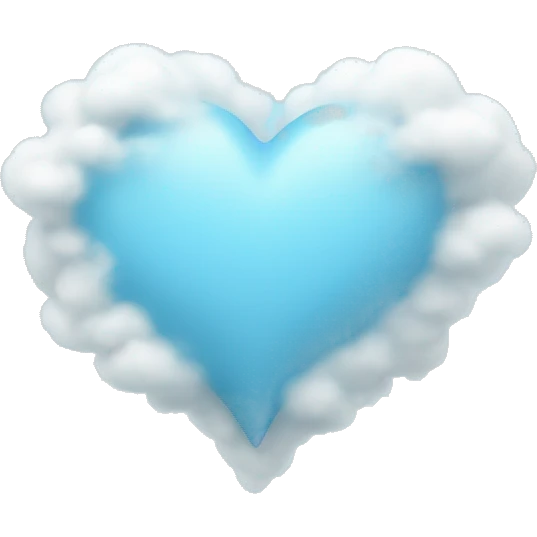 Light blue heart with clouds emoji