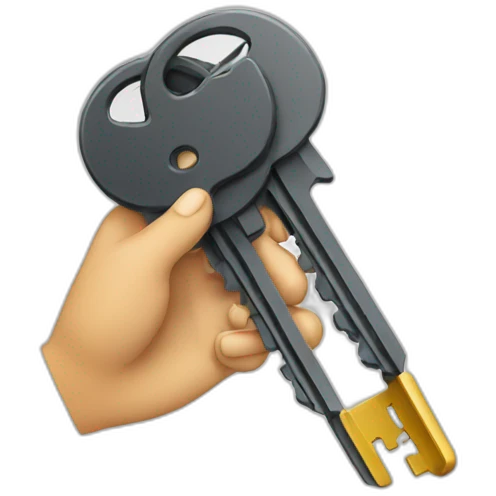 keys holding in hand emoji