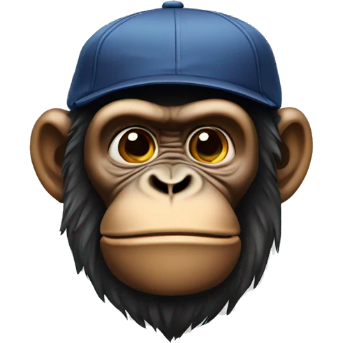 Ape wearing backwards cap emoji