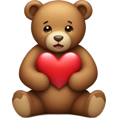 A teddy bear holding a heart in its hands  emoji