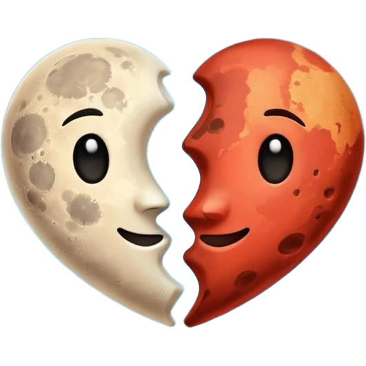moon and mars heart emoji