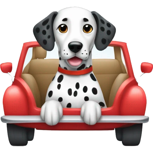 Dalmatian in car emoji