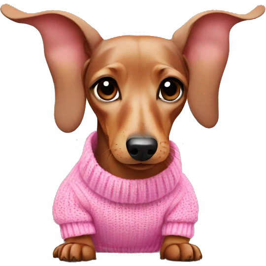 Dachshund in pink sweater emoji