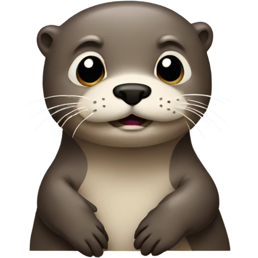 sad otter. looking slightly right. emoji