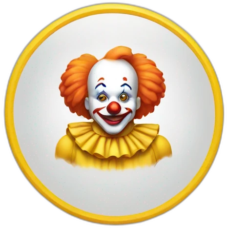 yellow circled clown emoji
