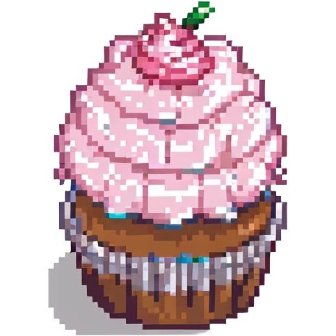 cupcake with pink icing emoji