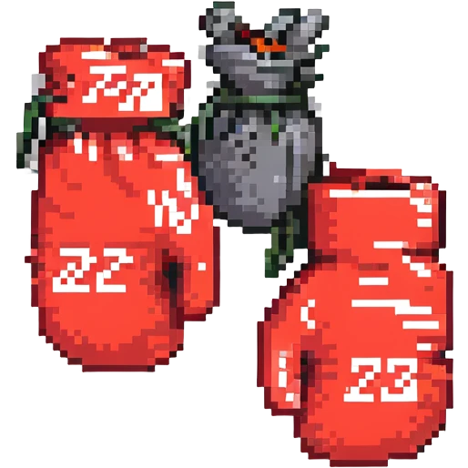 красные боксерские перчатки друг на друге с надписью "23", no background emoji