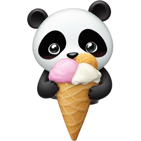 Panda eating ice cream

 emoji