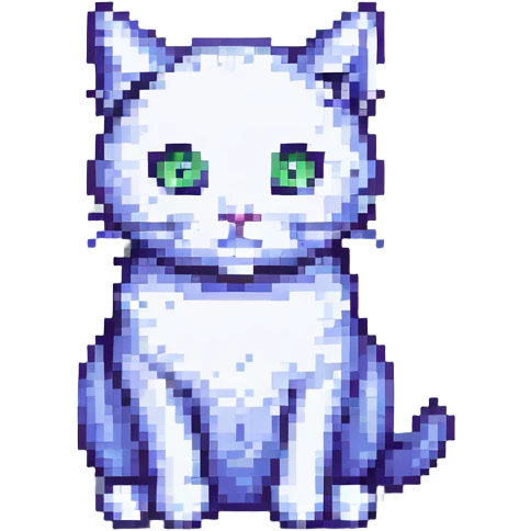a pixel art cat sitting emoji