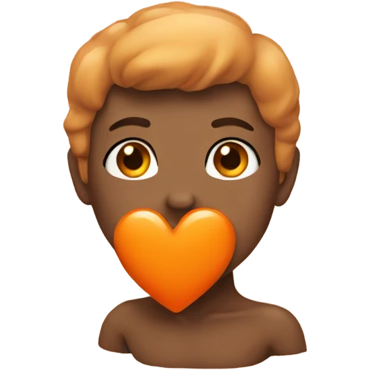 Nude Orange heart  emoji