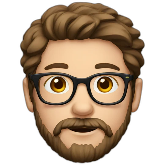 guy-glasses-beard-brown hair-eat pig emoji