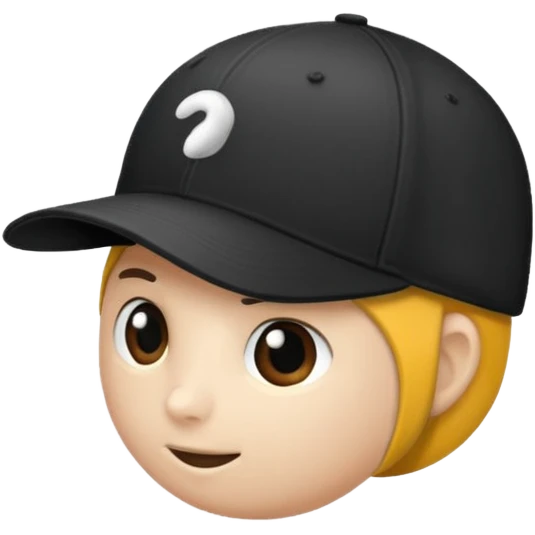 🧢 in black just cap not face emoji