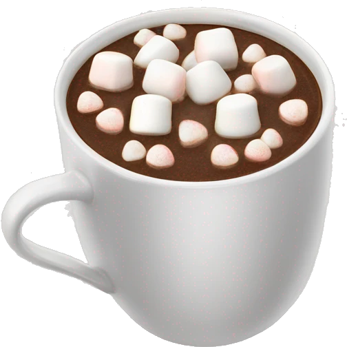 Hot chocolate Whit mini marshmallows on top ￼ emoji