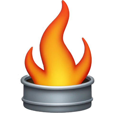 MySQL logo with fire emoji on top of it emoji