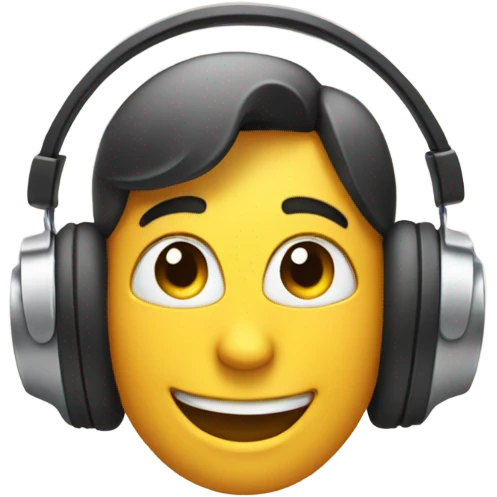 smiling face with headphones emoji