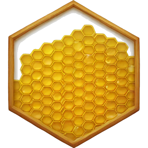 A honey comb in a perfect hexagon emoji