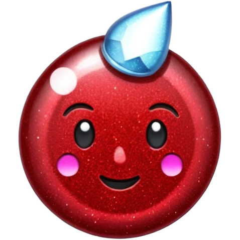 glitter red pin emoji