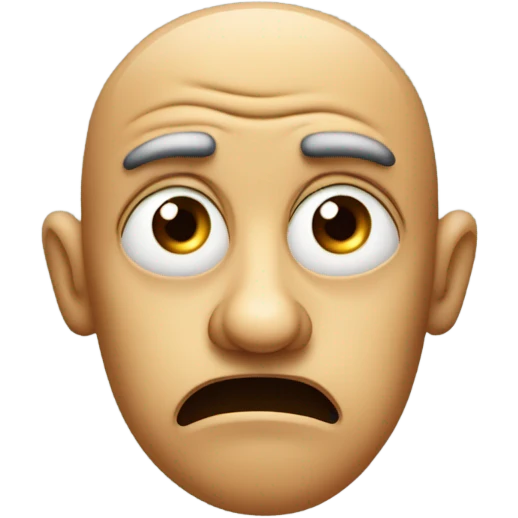 confused emoji but disguested at the same time emoji
