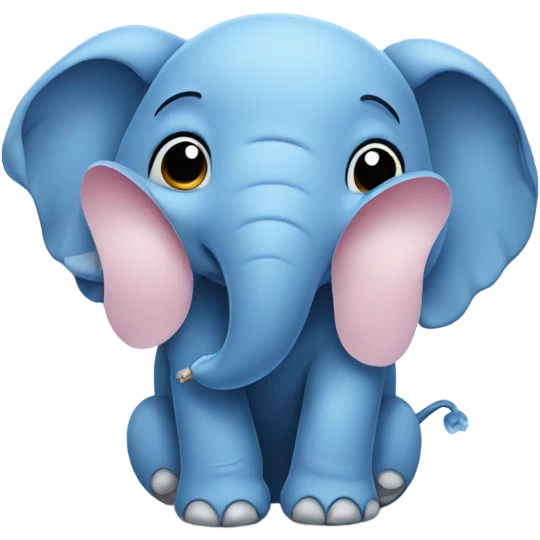 Blue elephant with small mouse  emoji