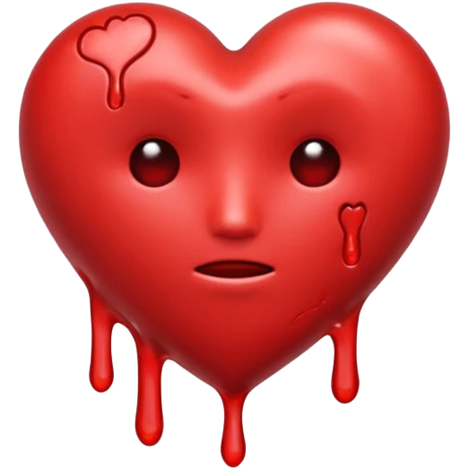 Melting heart pain heart without facce emoji