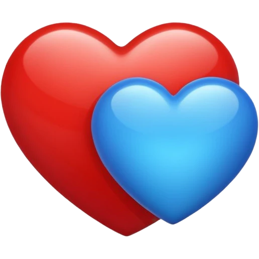 corazon azul y rojo emoji