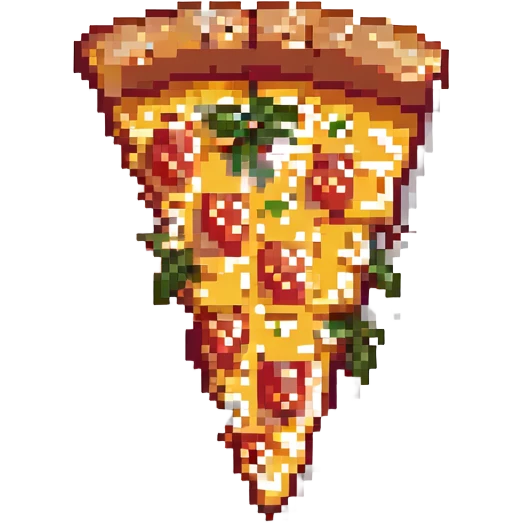 pixel art slice of pepperoni pizza, retro video game style emoji