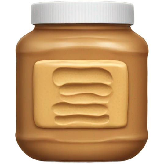 Peanut butter jar with a peanut on the front of the jar emoji