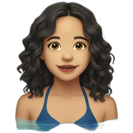 jenna ortega in a swimming pool emoji