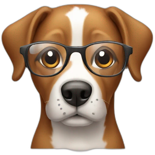 Dog with glass emoji