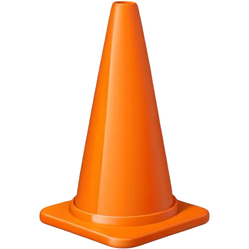 orange traffic cone, simple and iconic emoji