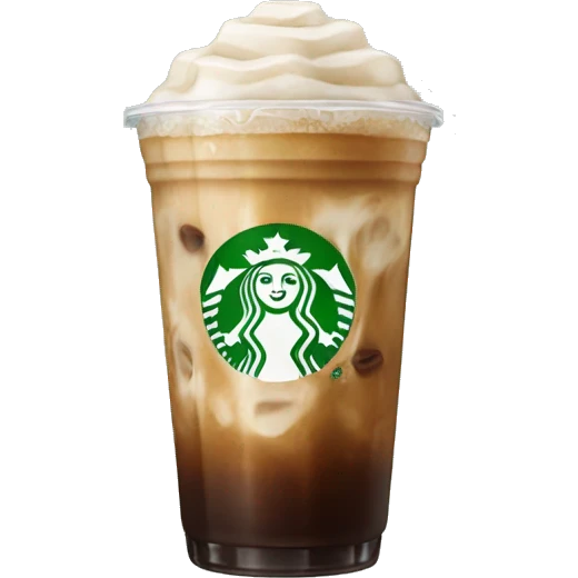 Starbuck ice coffee with ice cubes emoji