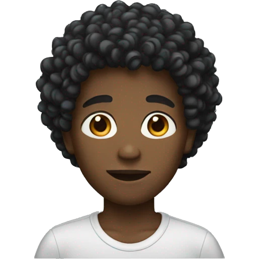 A black boy with curly hair emoji