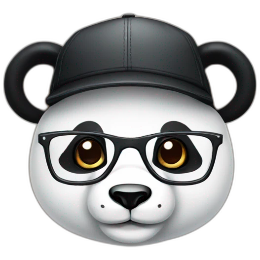 panda with a snapback and square glasses emoji