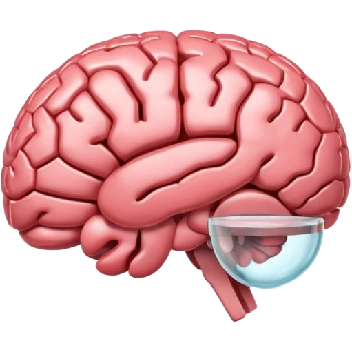 Tiny glass brain front view  emoji