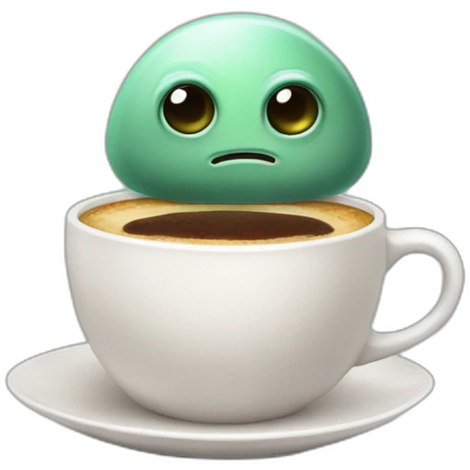 Extraterrestre tomando cafe emoji