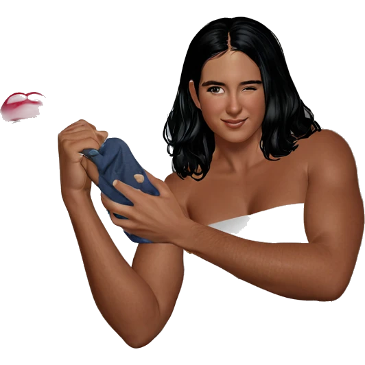 intimate moment with a towel emoji