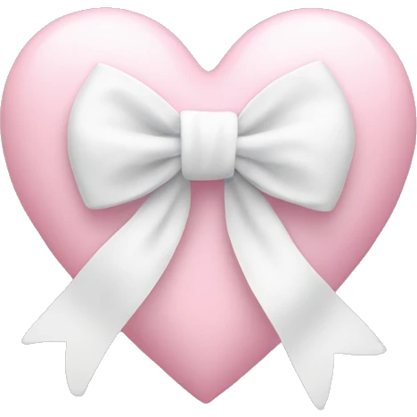Pastel pink heart with white bow emoji