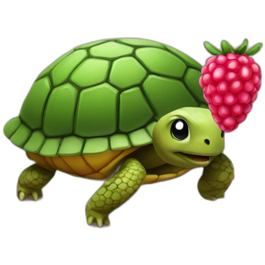 Rasberry on a turtle emoji
