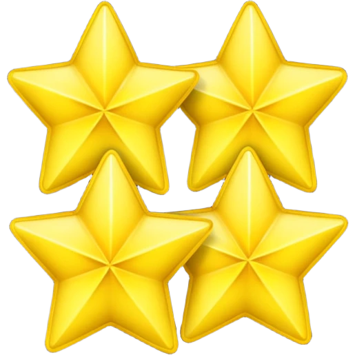  3 Yellow stars 3d emoji