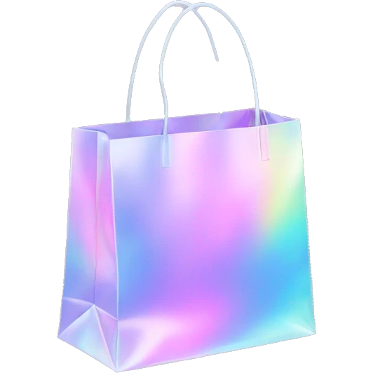 Pale holographic shopping bag emoji
