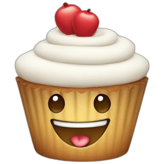 Happy cupcake emoji
