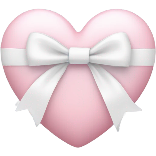 Pastel pink heart with white bow emoji